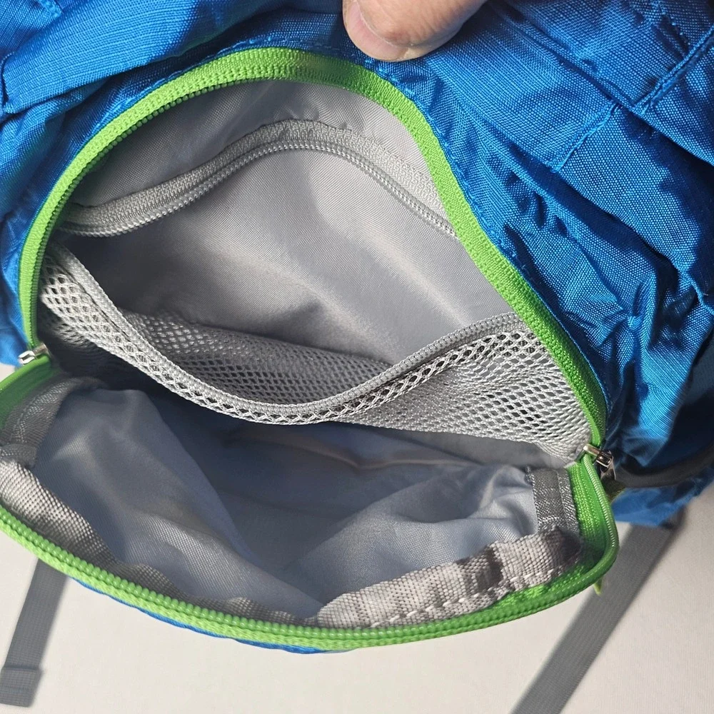 Mountaintop Kids Hiking Backpack Blue Lime Green Outdoor Daypack Lightweight